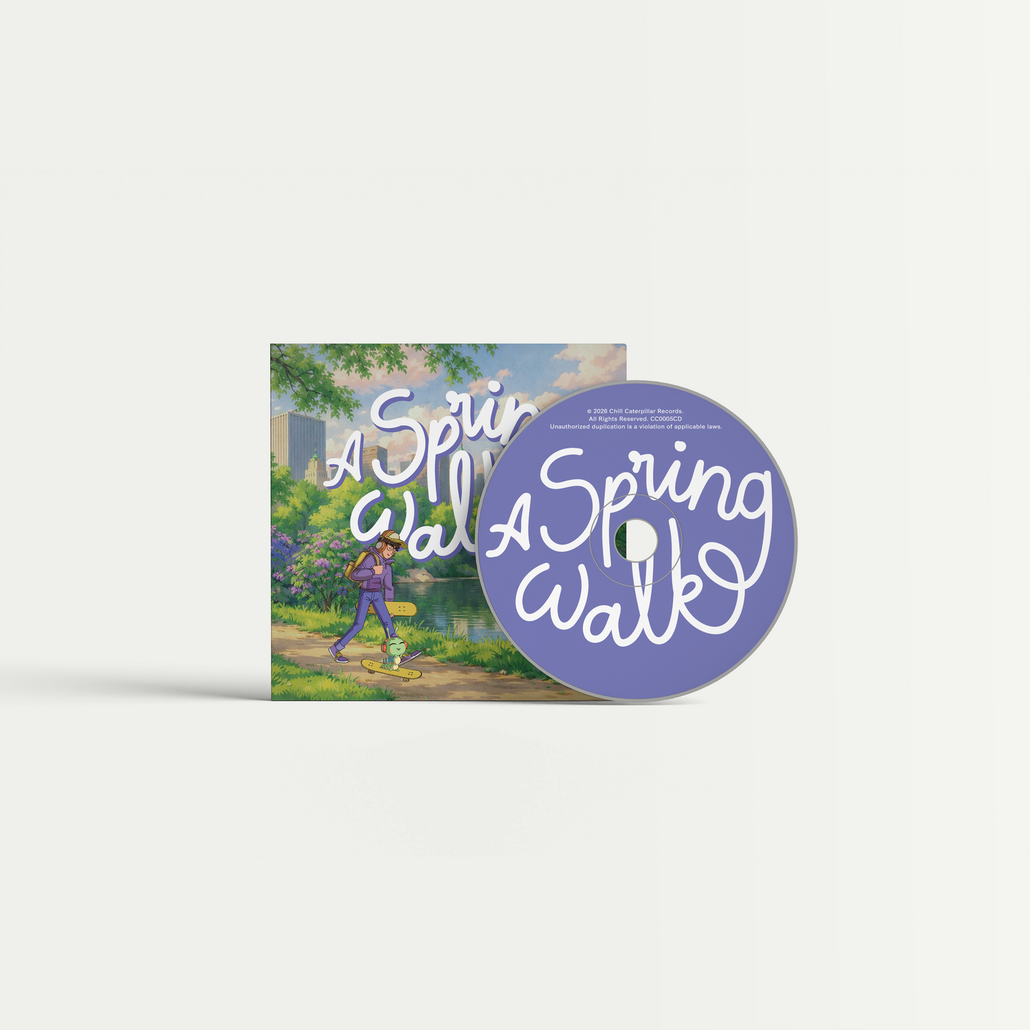 A Spring Walk lofi compilation CD front cover art by Chill Caterpillar