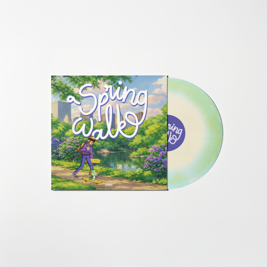 A Spring Walk 180-gram lofi vinyl record front cover by Chill Caterpillar