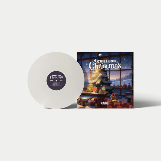 A Chill Lofi Christmas Vol. I white vinyl record, front cover