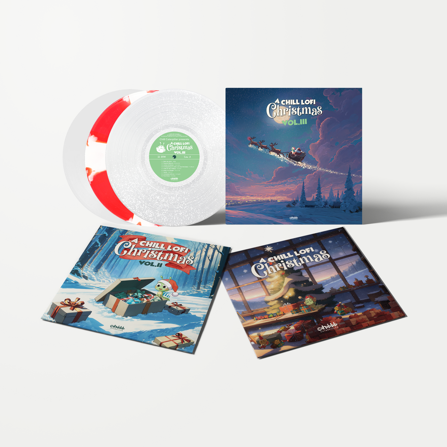A Chill Lofi Christmas Vinyl Bundle featuring Volumes I, II and III