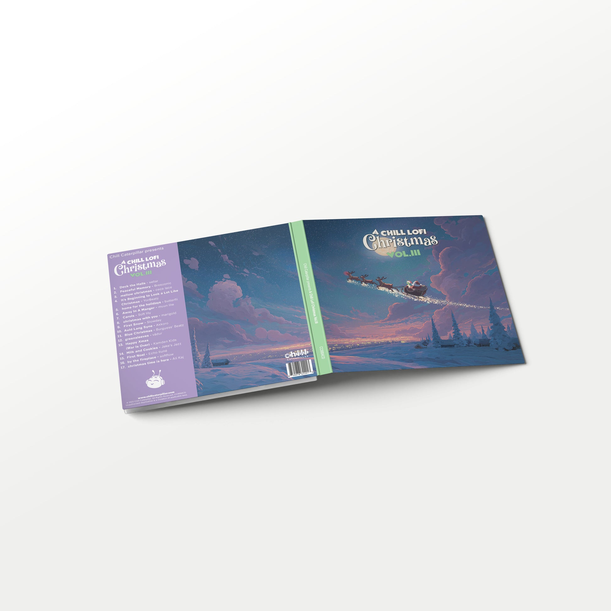 A Chill Lofi Christmas Vol. III CD back cover with tracklist
